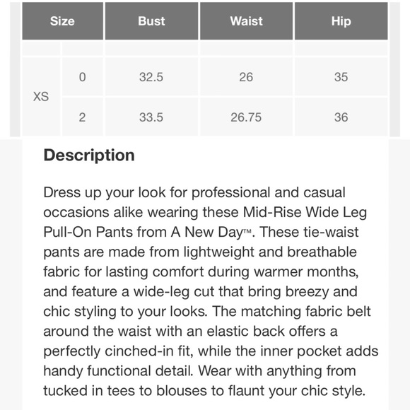 🔴SOLD🔴A New Day Tan Wide Leg Pull-On Pants - Picture 15 of 15